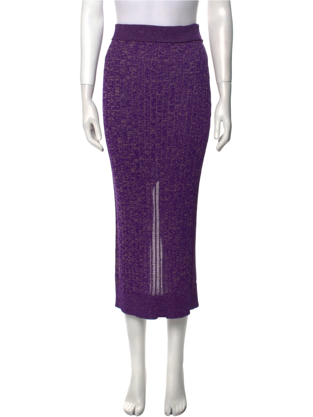 MM6 Maison Martin Margiela Purple Space Dye Rib Knit Slit Detail Skirt